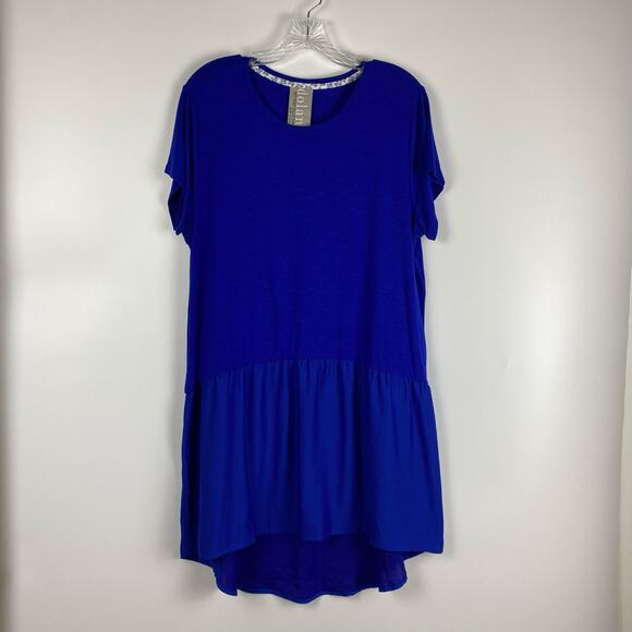 Dolan Anthropologie Cobalt Blue Tshirt Dress Hi Lo Womens Size Large - Picture 3 of 11